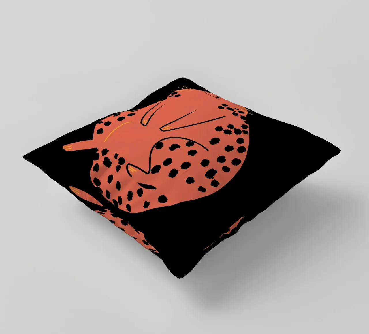 Lazy cat 2 decorative cushion by Little Dean