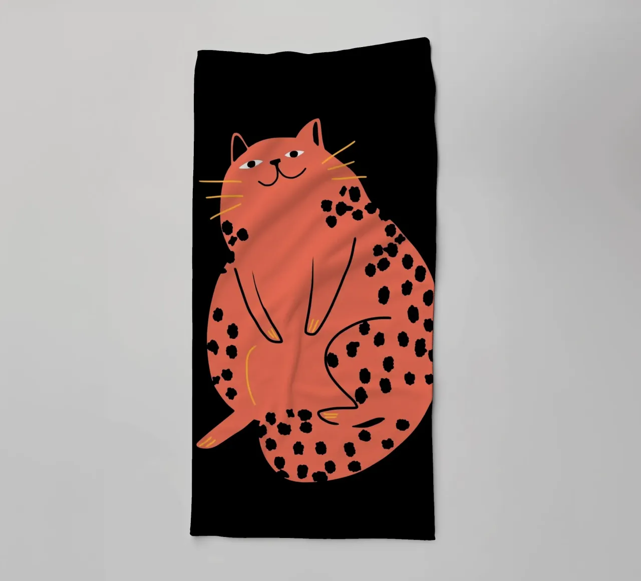 Lazy cat 2 towel by Little Dean