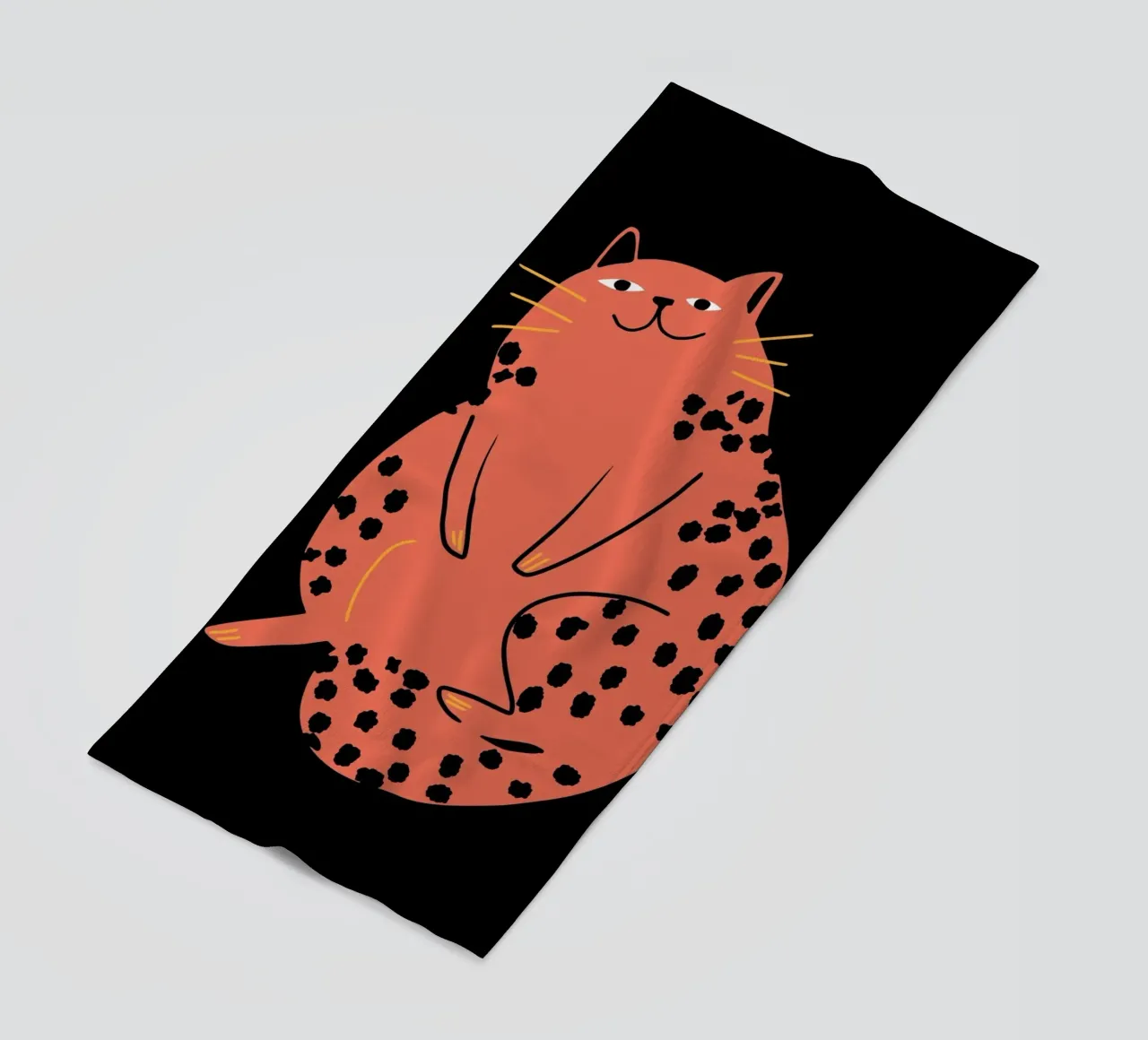 Lazy cat 2 beach towel by Little Dean
