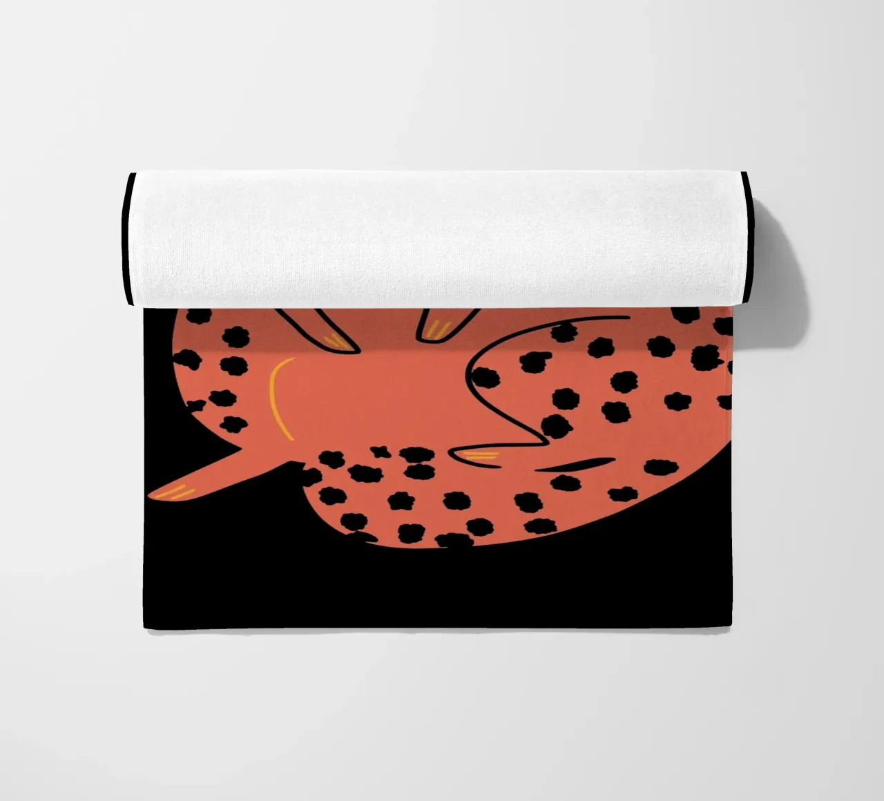 Lazy cat 2 beach towel by Little Dean