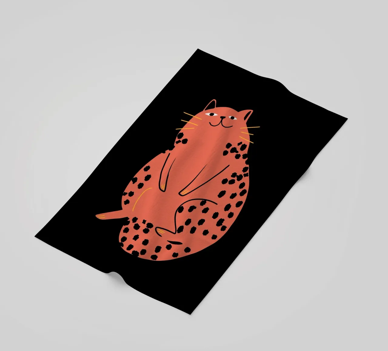Lazy cat 2 beach towel by Little Dean