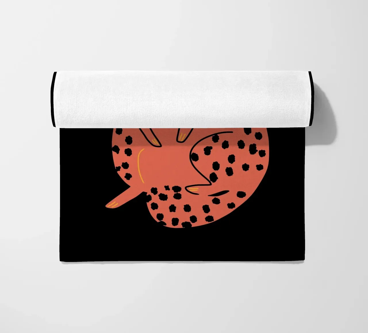 Lazy cat 2 beach towel by Little Dean