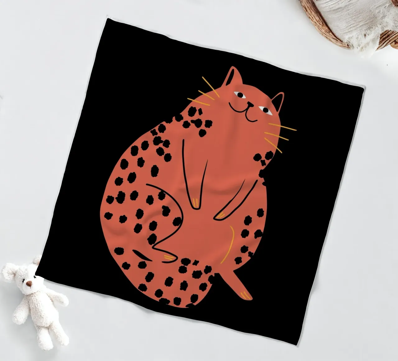 Lazy cat 2 fleece blanket by Little Dean