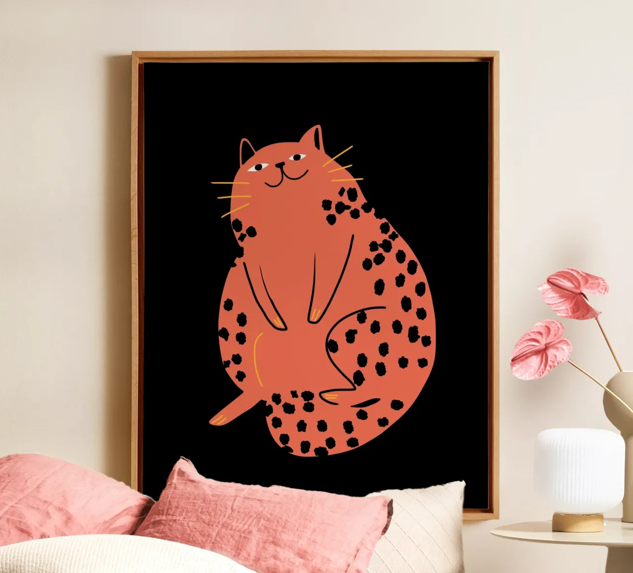 Lazy cat 2 canvas by Little Dean