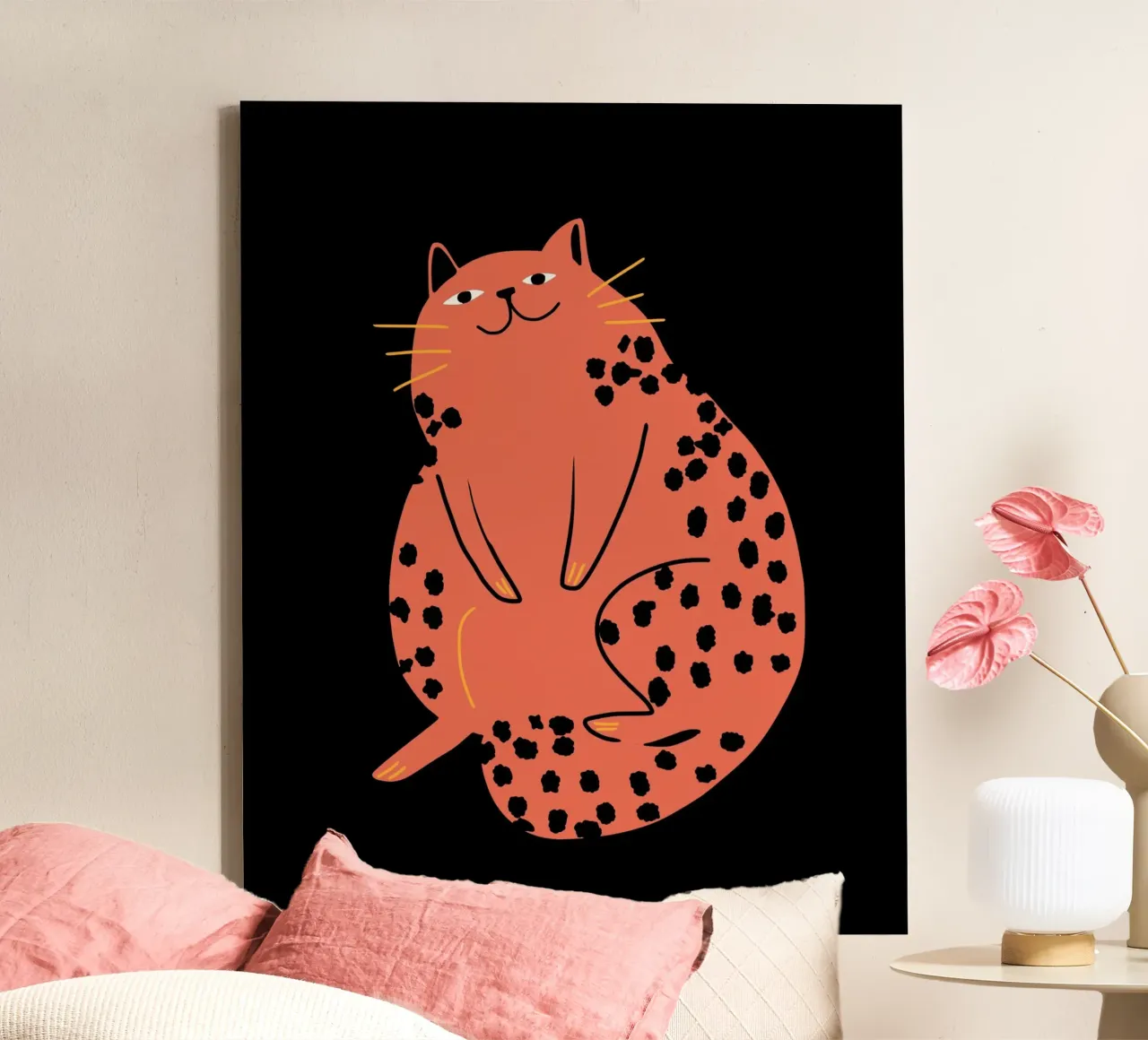 Lazy cat 2 canvas by Little Dean