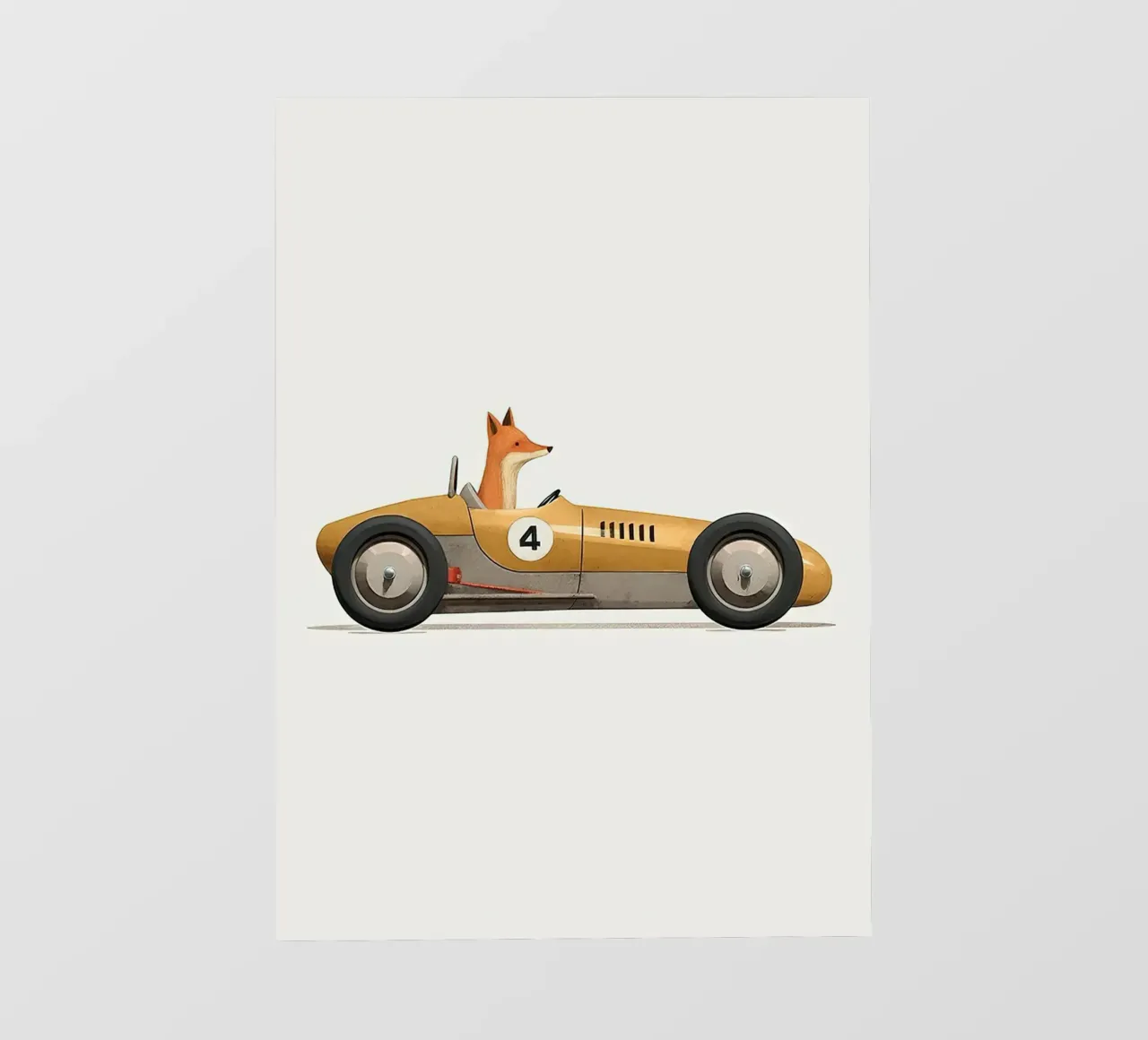 Volpe in auto giocattolo telo in pvc da Emil Art Studio