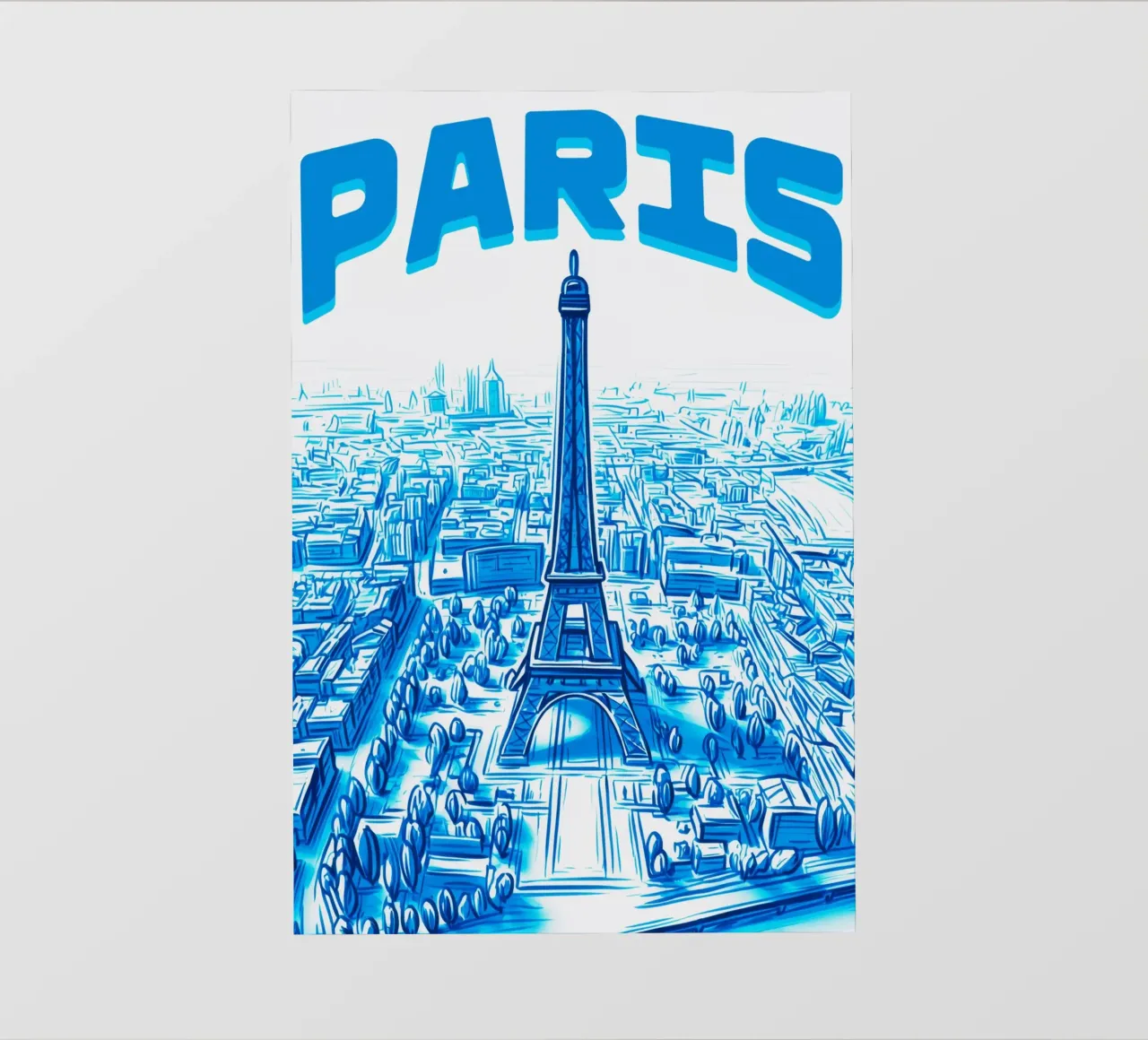 Poster aereo Torre Eiffel Parigi Turchese telo in pvc da Une Affaire de Filles