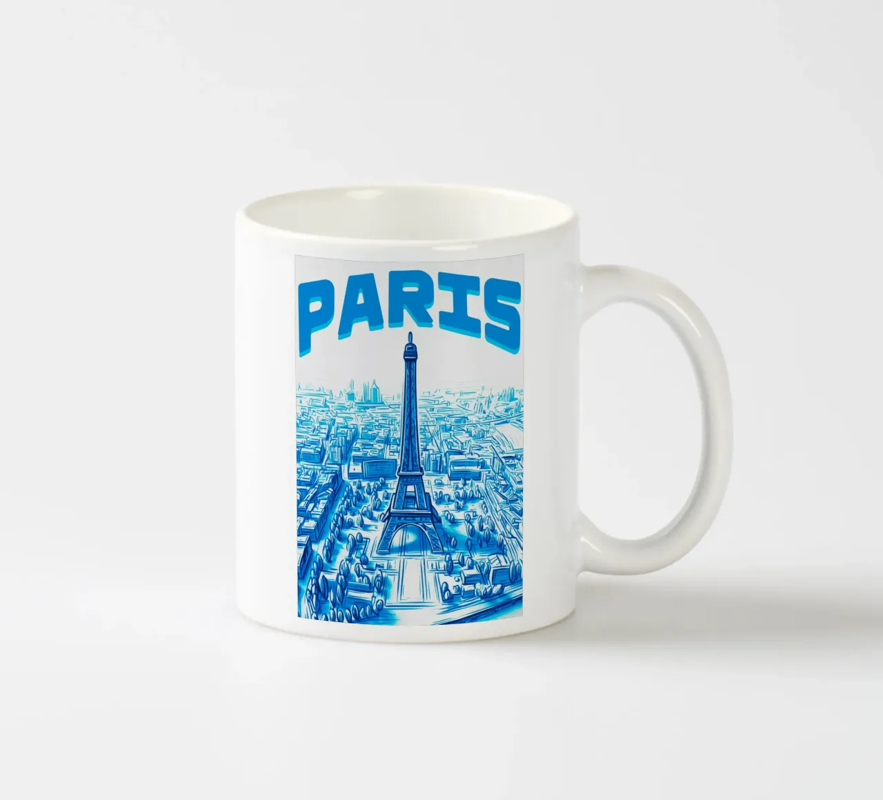 Poster aereo Torre Eiffel Parigi Turchese tazza in ceramica da Une Affaire de Filles