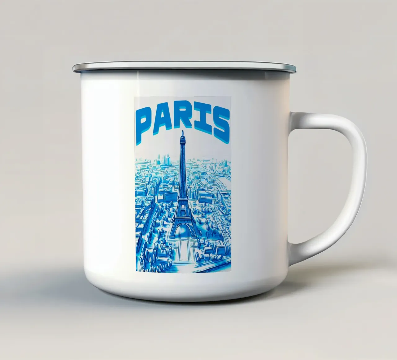 Poster aereo Torre Eiffel Parigi Turchese tazza in smalto da Une Affaire de Filles