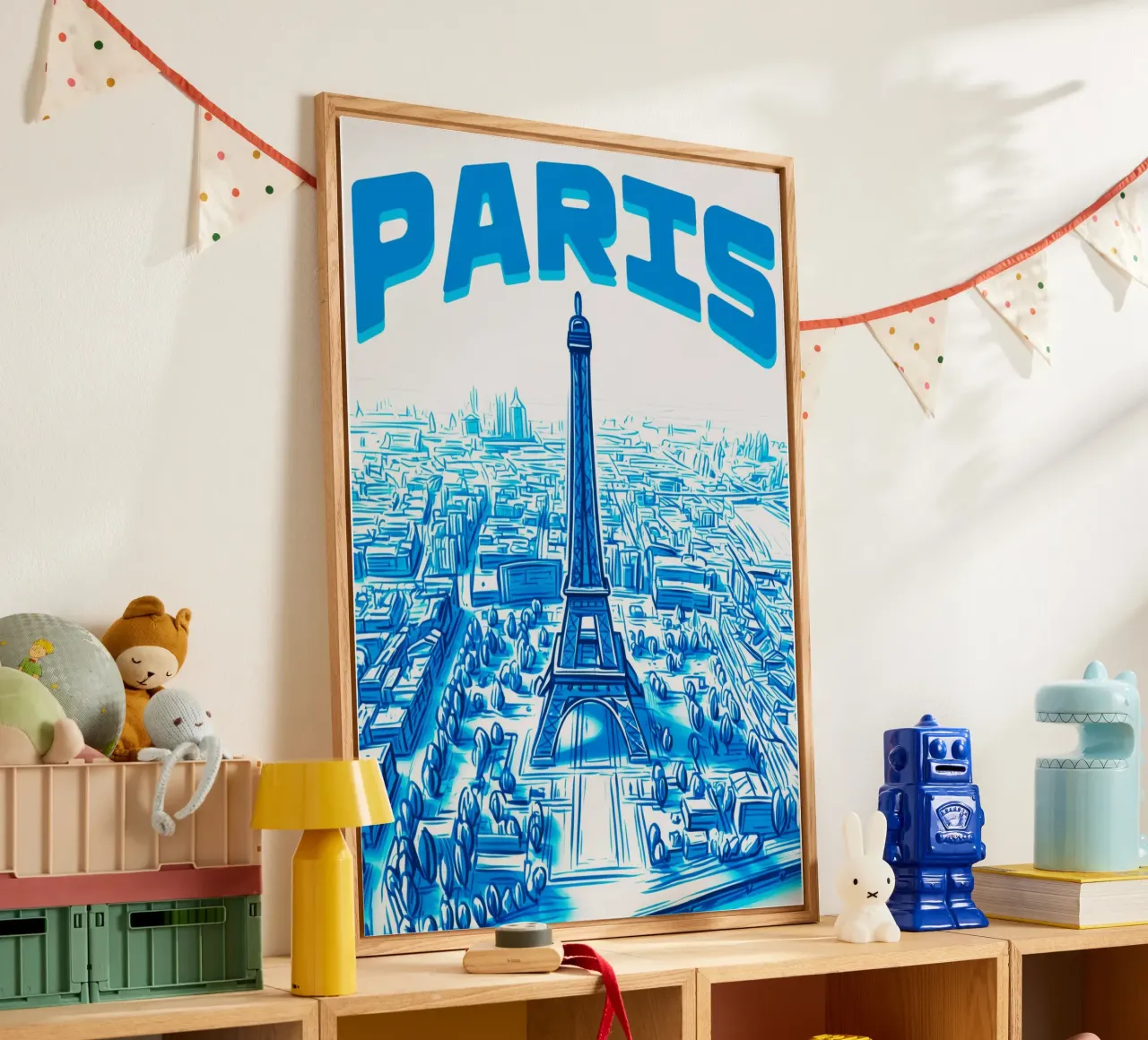 Poster aereo Torre Eiffel Parigi Turchese plexiglass da Une Affaire de Filles