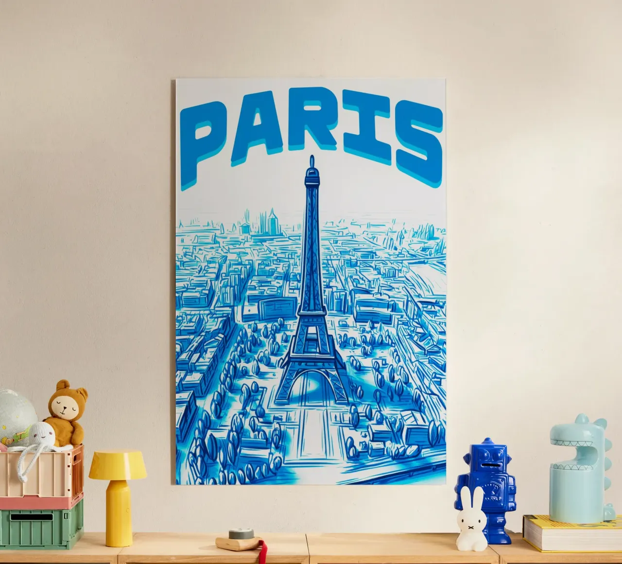 Poster aereo Torre Eiffel Parigi Turchese plexiglass da Une Affaire de Filles