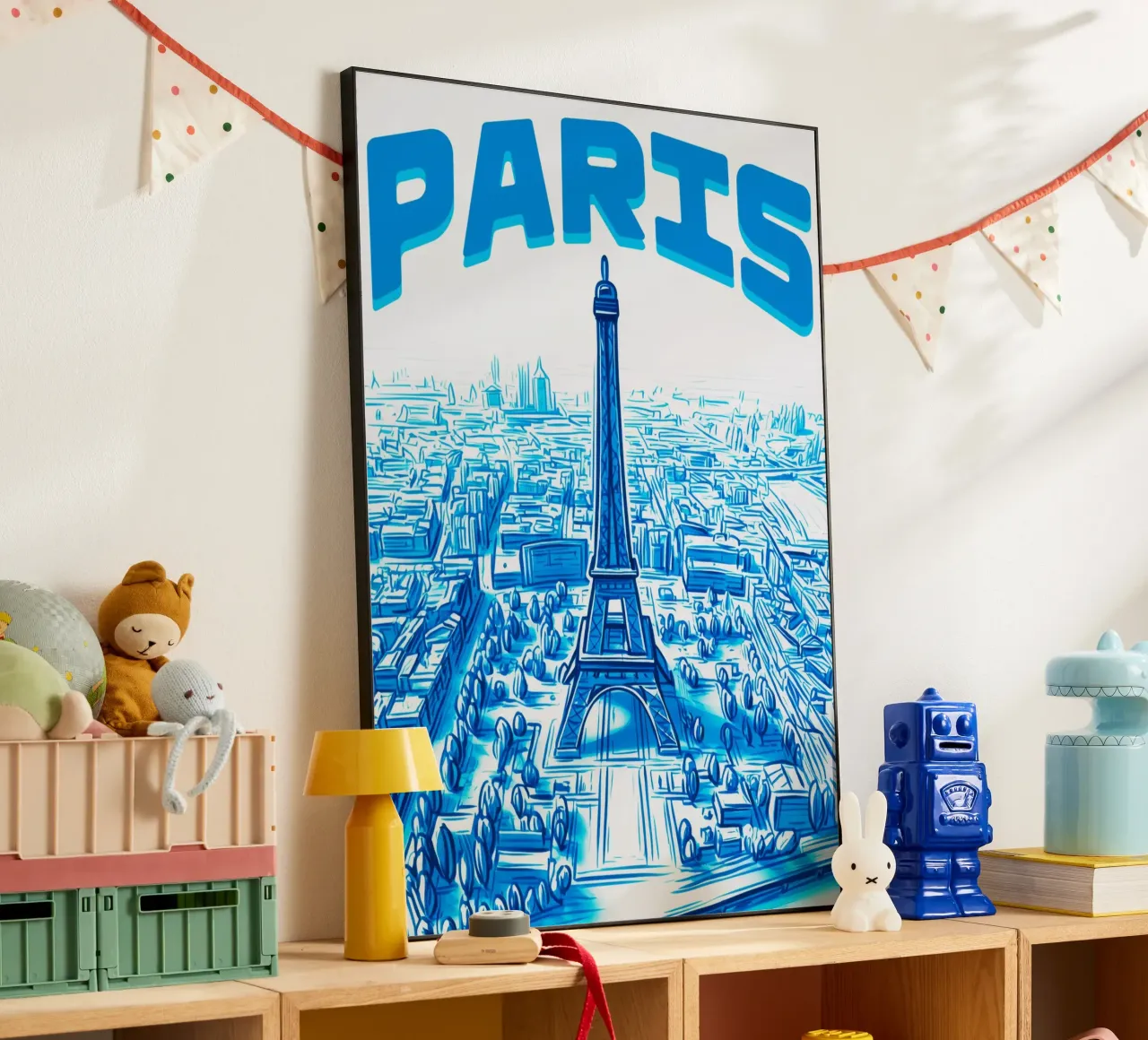 Poster aereo Torre Eiffel Parigi Turchese alluminio dibond da Une Affaire de Filles