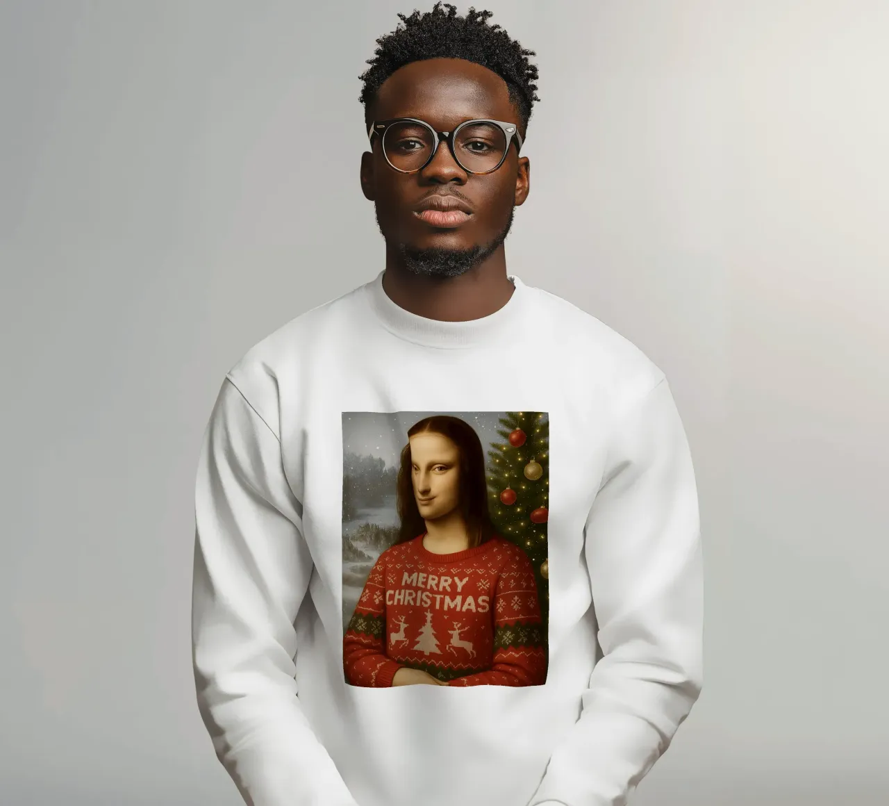 MONA LISA IN MAGLIONE NATALIZIO felpa da ARTOMATIC