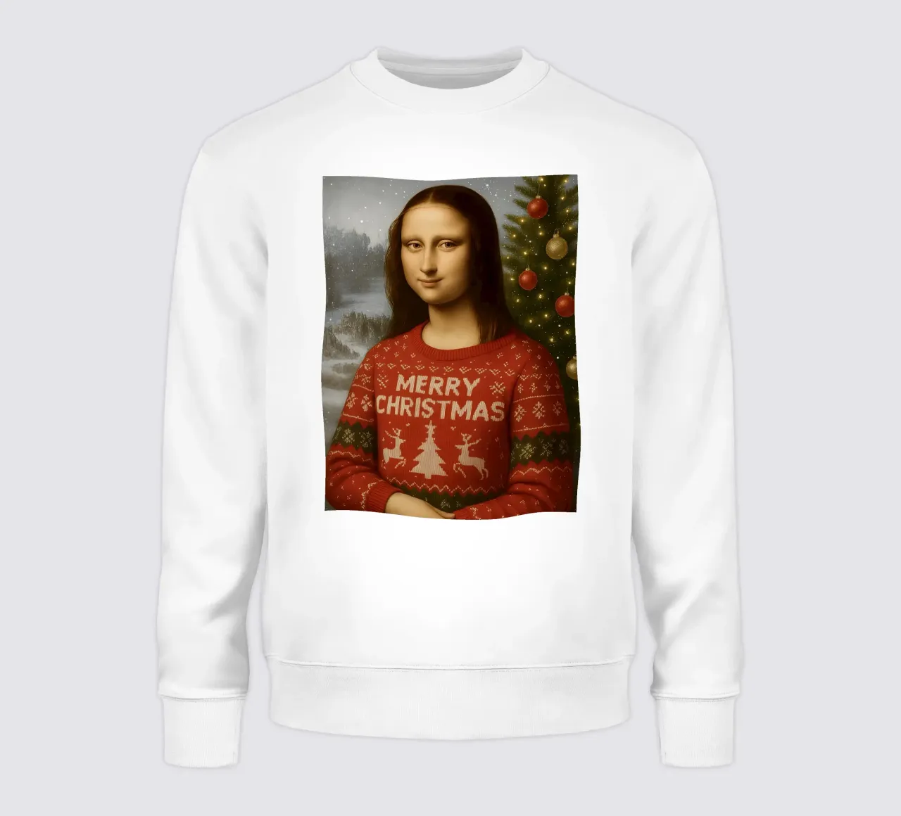 MONA LISA IN MAGLIONE NATALIZIO felpa da ARTOMATIC