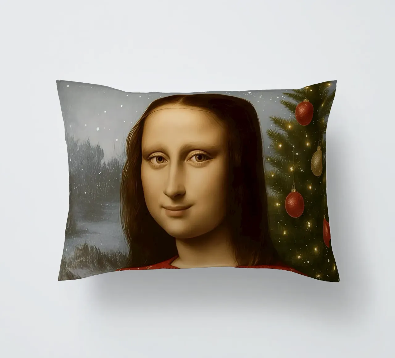 MONA LISA IN MAGLIONE NATALIZIO cuscino da ARTOMATIC