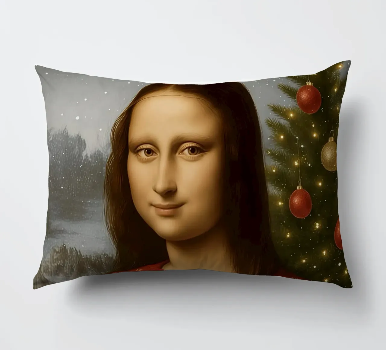 MONA LISA IN MAGLIONE NATALIZIO cuscino da ARTOMATIC