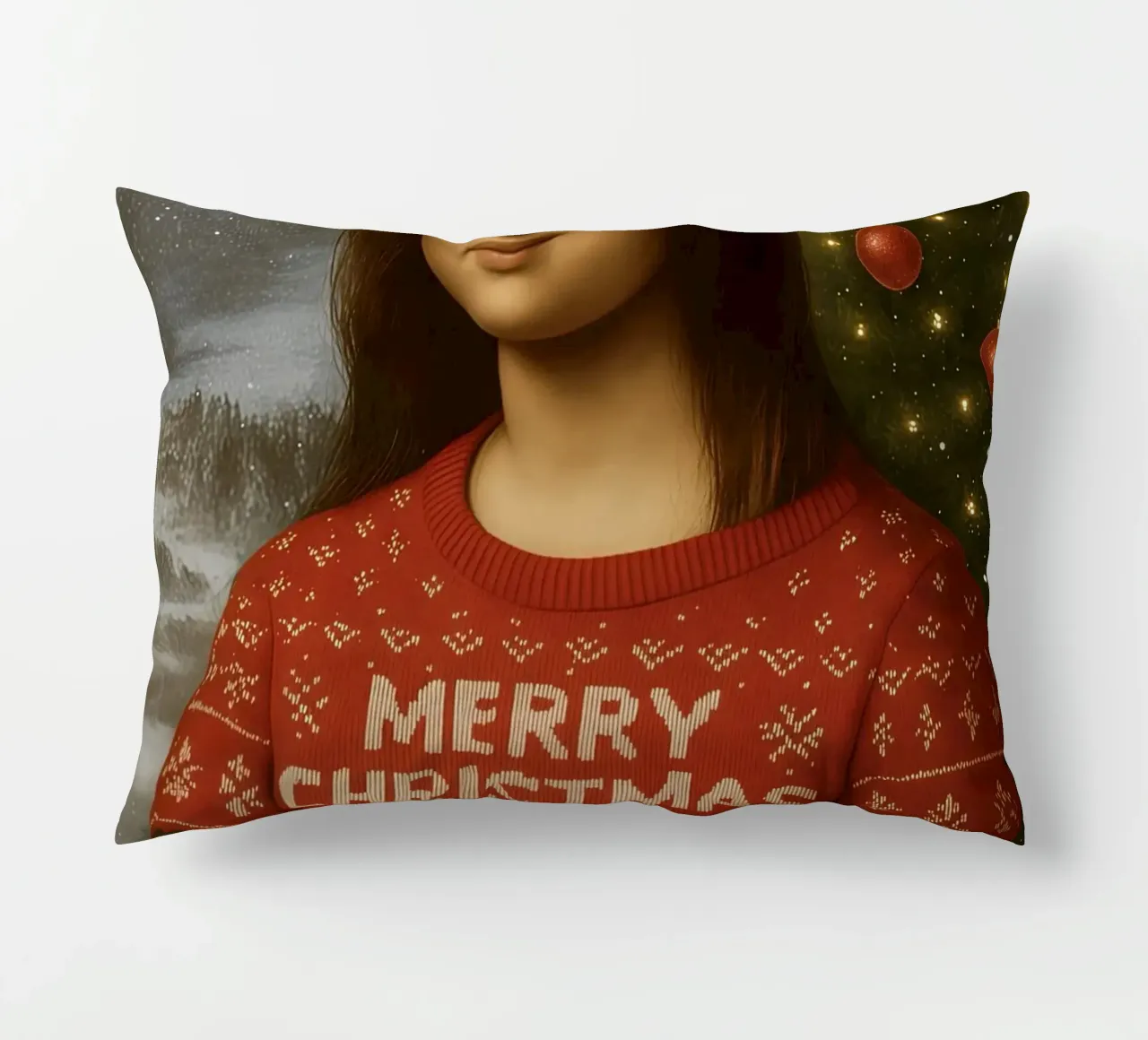 MONA LISA IN MAGLIONE NATALIZIO cuscino da ARTOMATIC