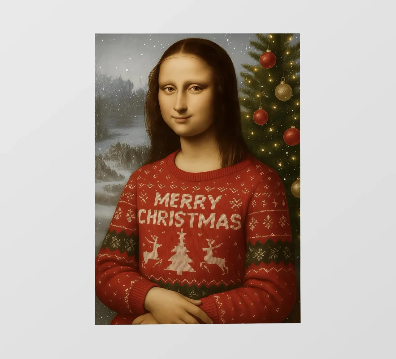 MONA LISA IN MAGLIONE NATALIZIO telo in pvc da ARTOMATIC
