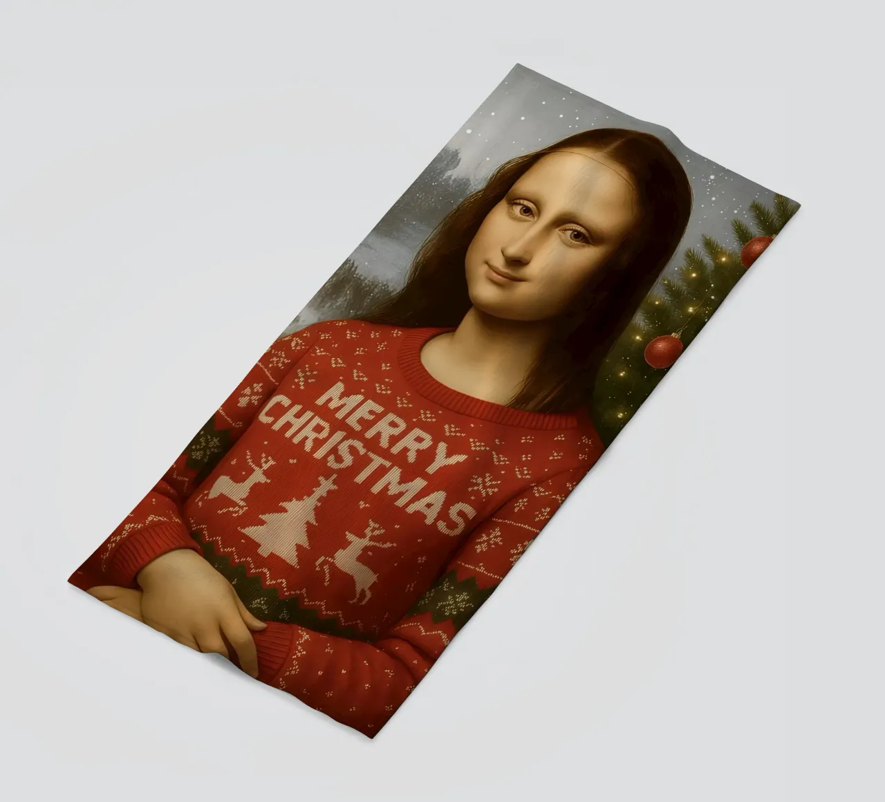 MONA LISA IN MAGLIONE NATALIZIO telo mare da ARTOMATIC