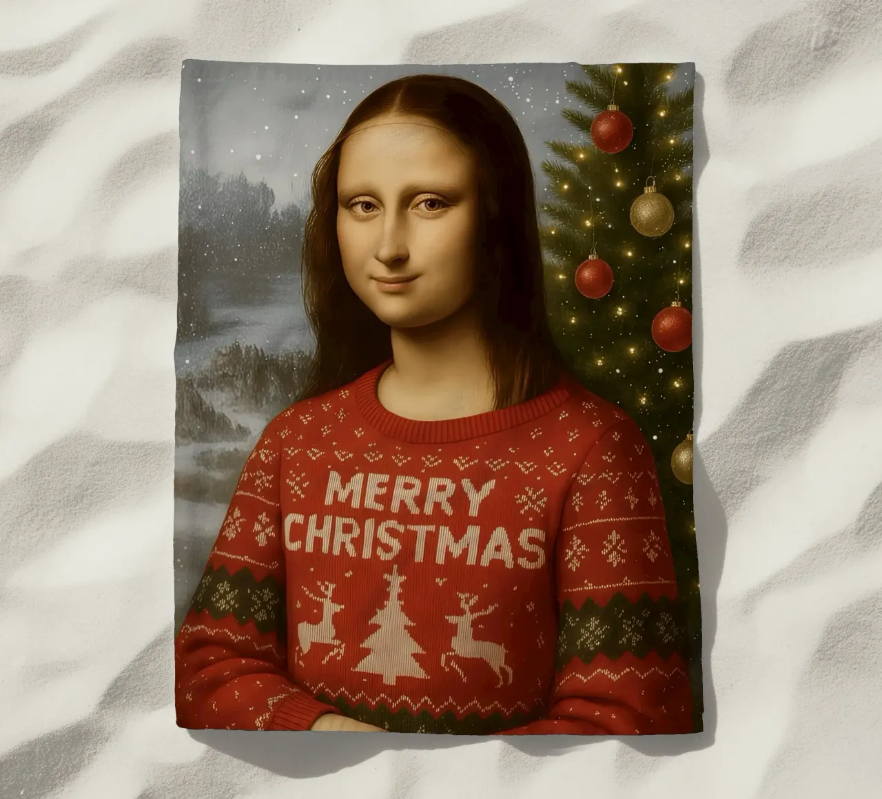 MONA LISA IN MAGLIONE NATALIZIO telo mare da ARTOMATIC