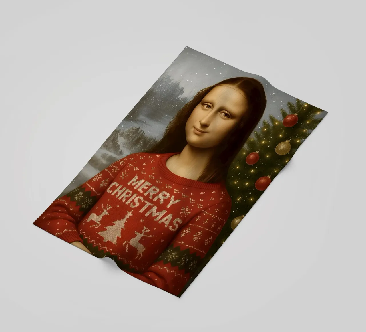 MONA LISA IN MAGLIONE NATALIZIO telo mare da ARTOMATIC