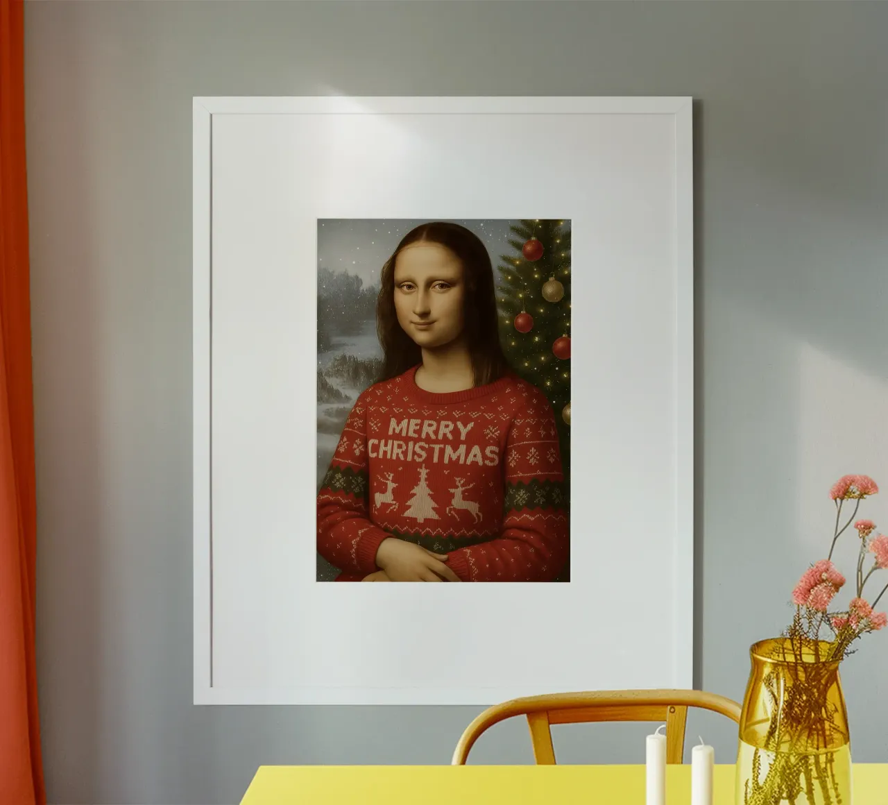 MONA LISA IN MAGLIONE NATALIZIO poster da ARTOMATIC