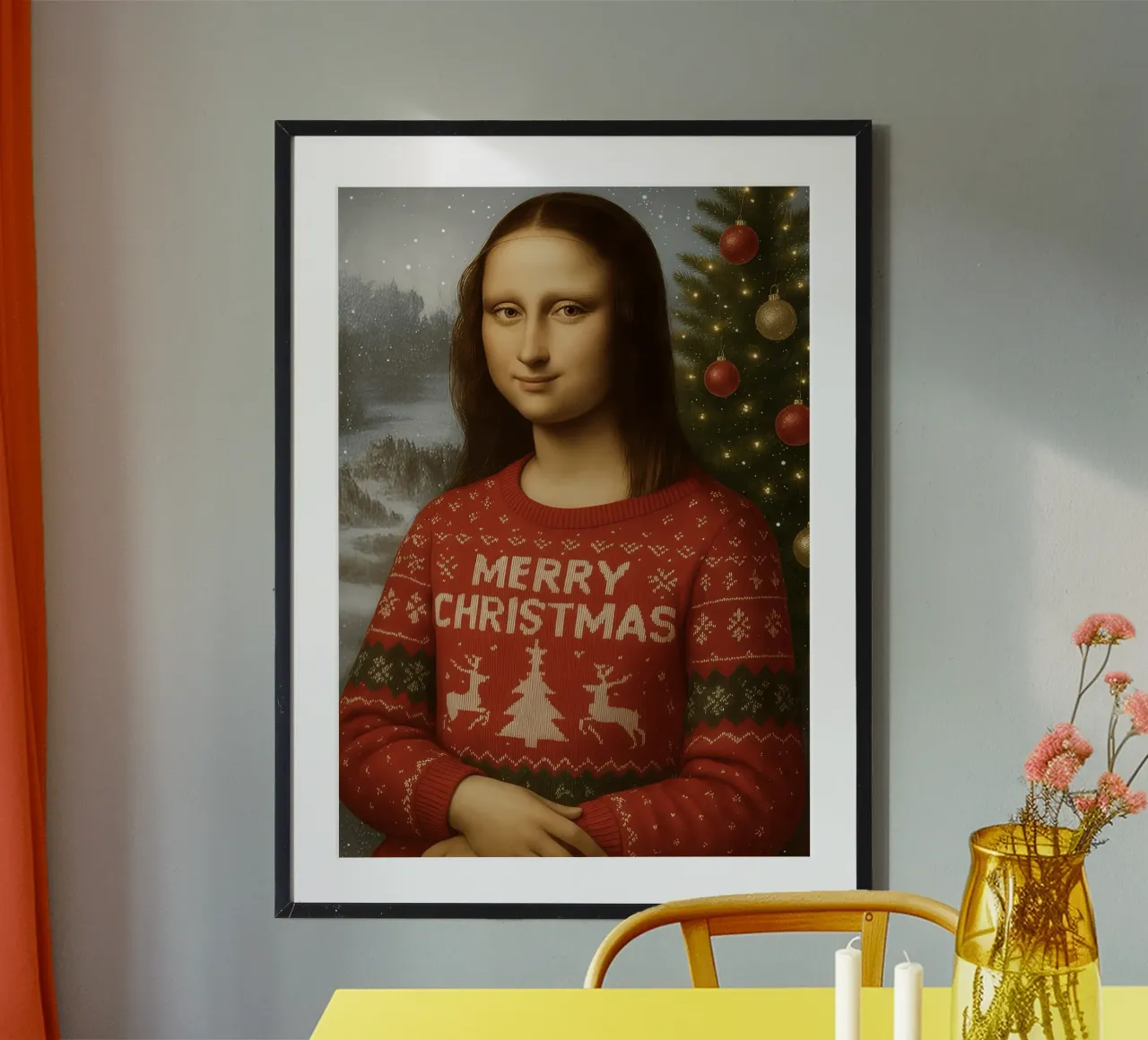 MONA LISA IN MAGLIONE NATALIZIO poster da ARTOMATIC