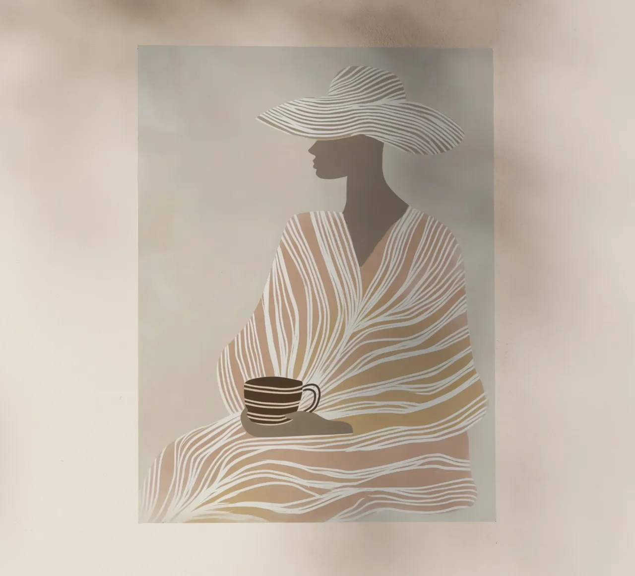 Latte | Lineart in beige e marrone pellicola backlit da Autofocus