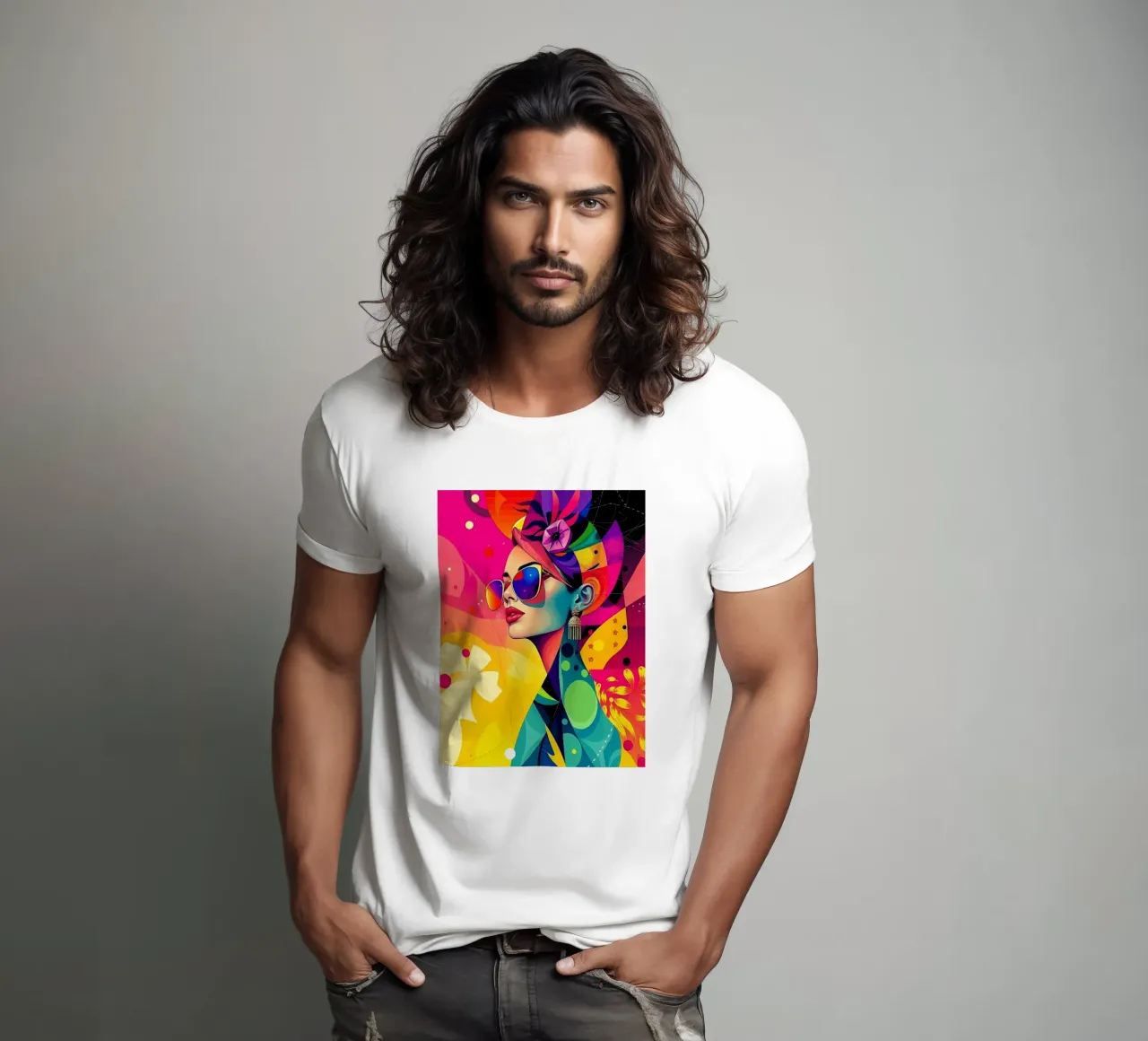 Ritratto colorato di una donna t-shirt da BenCoStyle