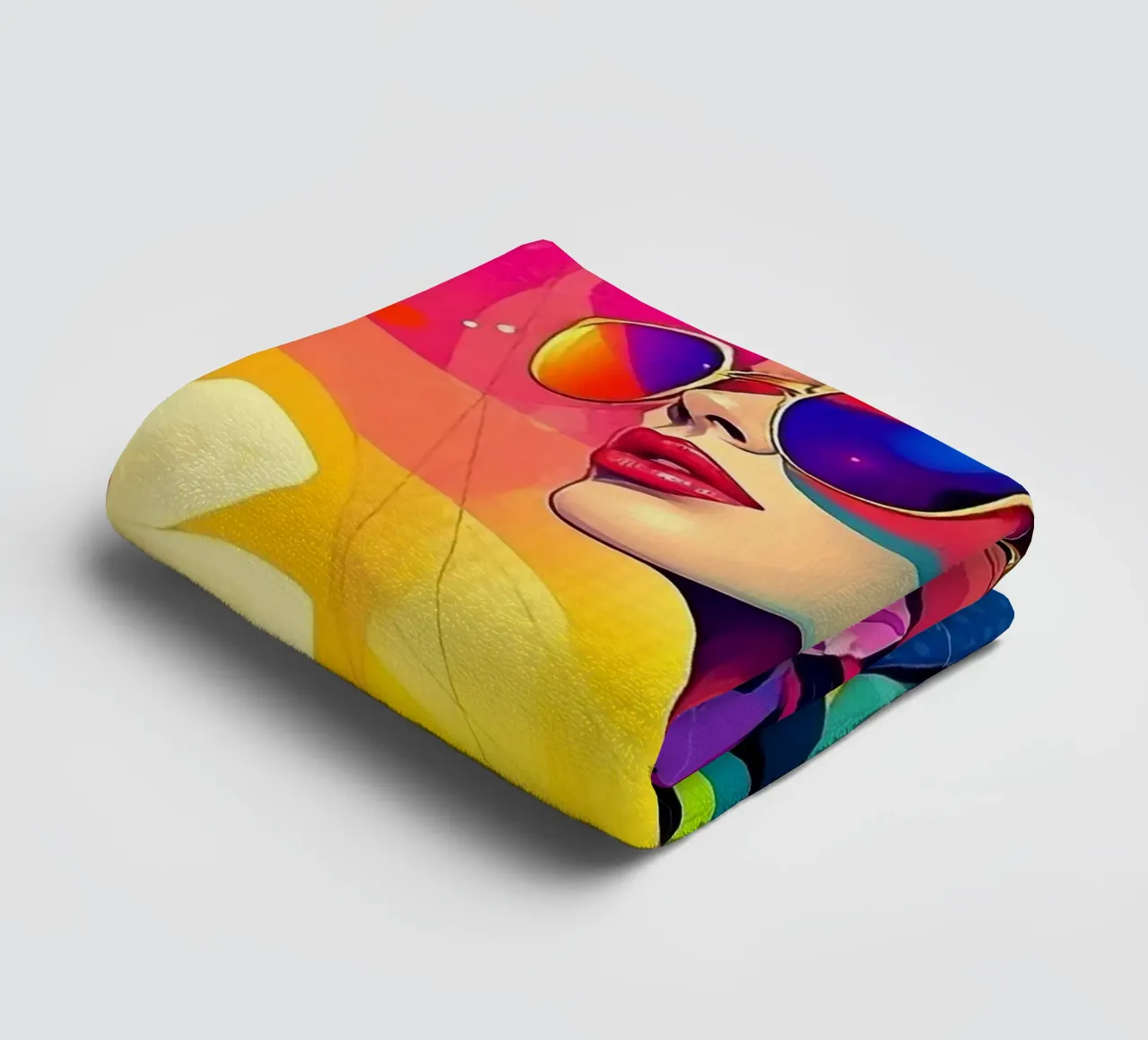 Ritratto colorato di una donna asciugamano da bagno da BenCoStyle