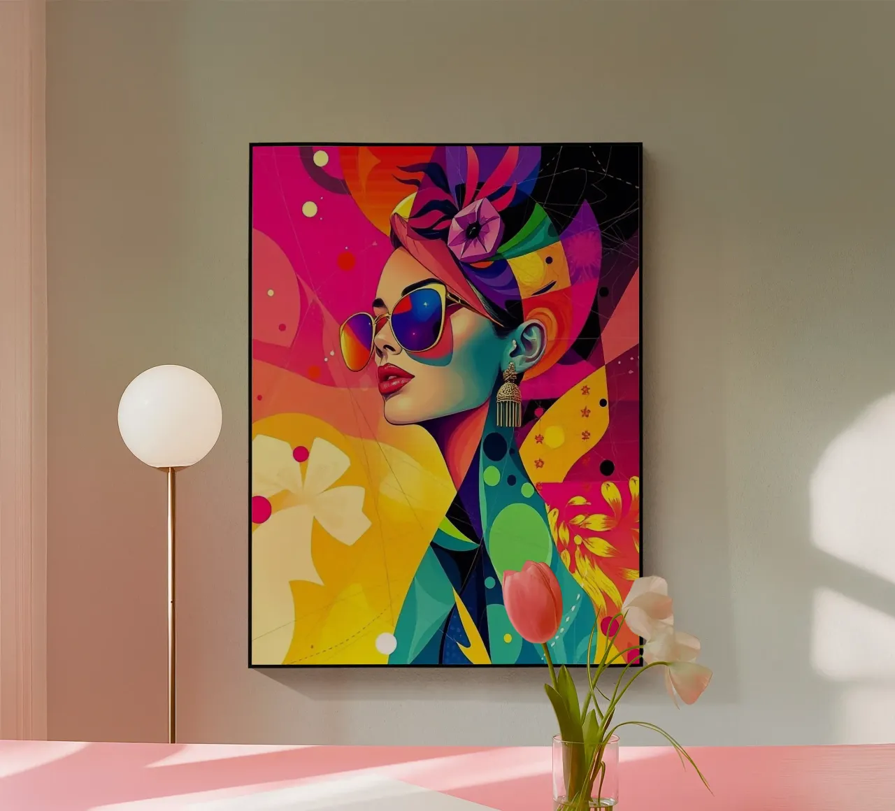 Ritratto colorato di una donna plexiglass da BenCoStyle