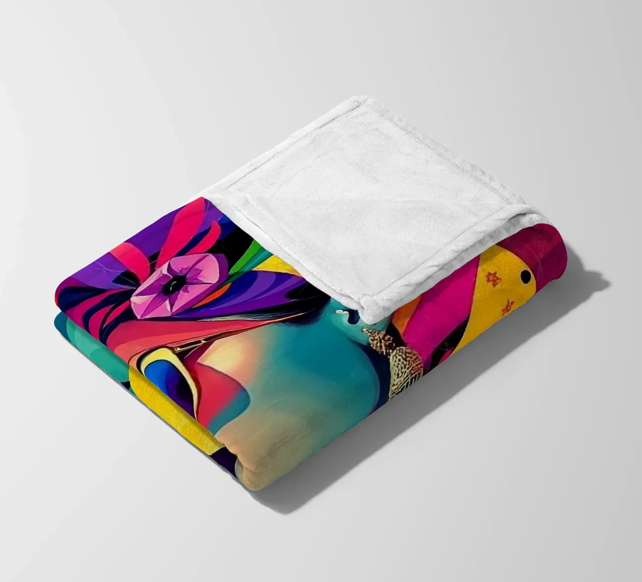 Ritratto colorato di una donna coperta in pile da BenCoStyle