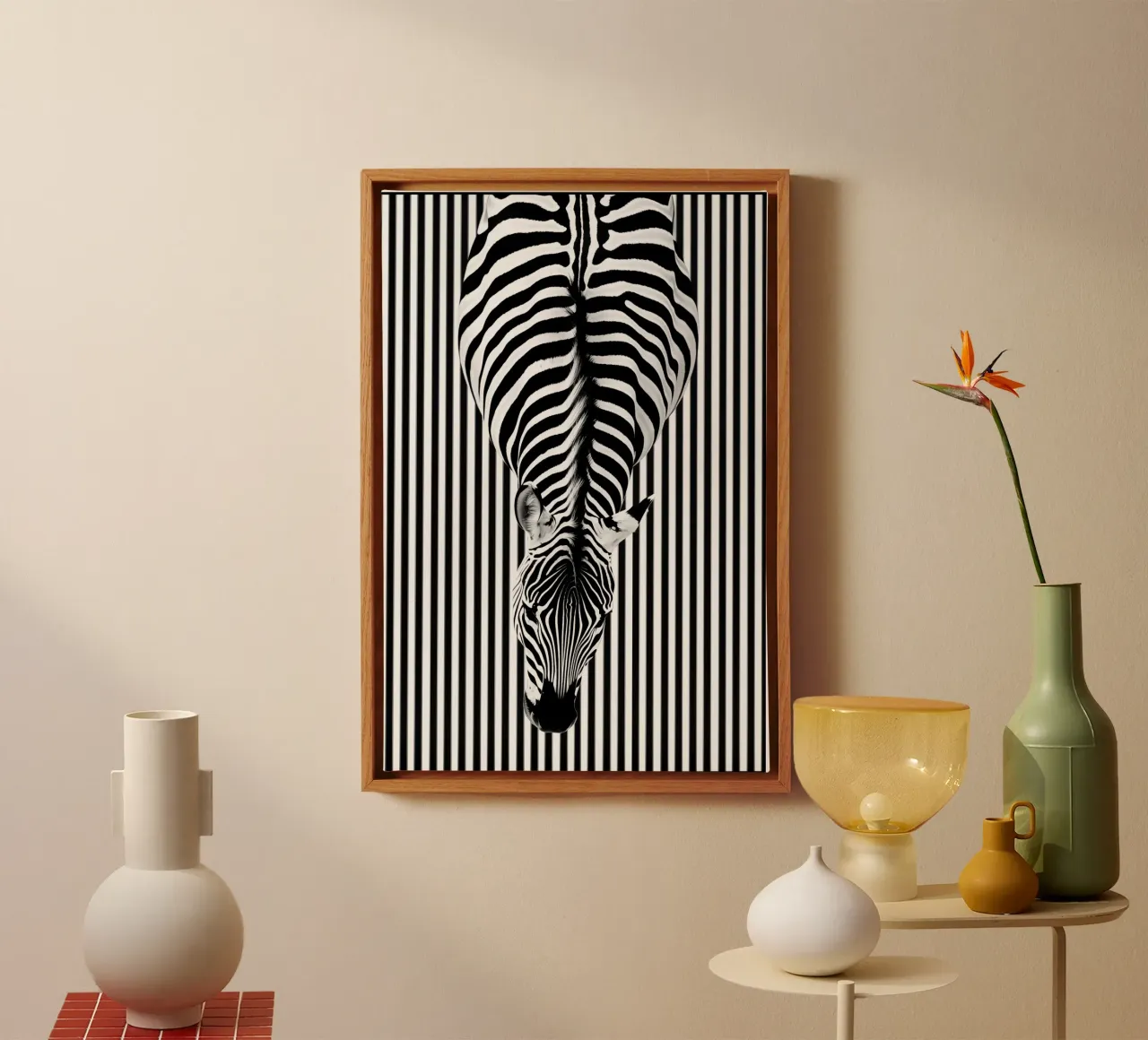 Zebra stripes from above canvas by Autofocus