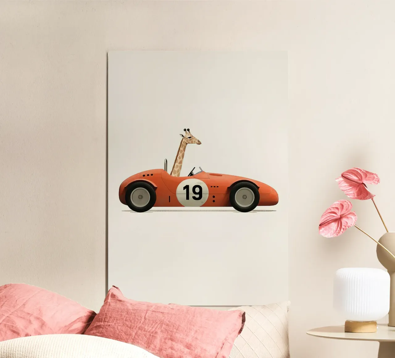 Giraffa in auto giocattolo carta hahnemühle da Emil Art Studio
