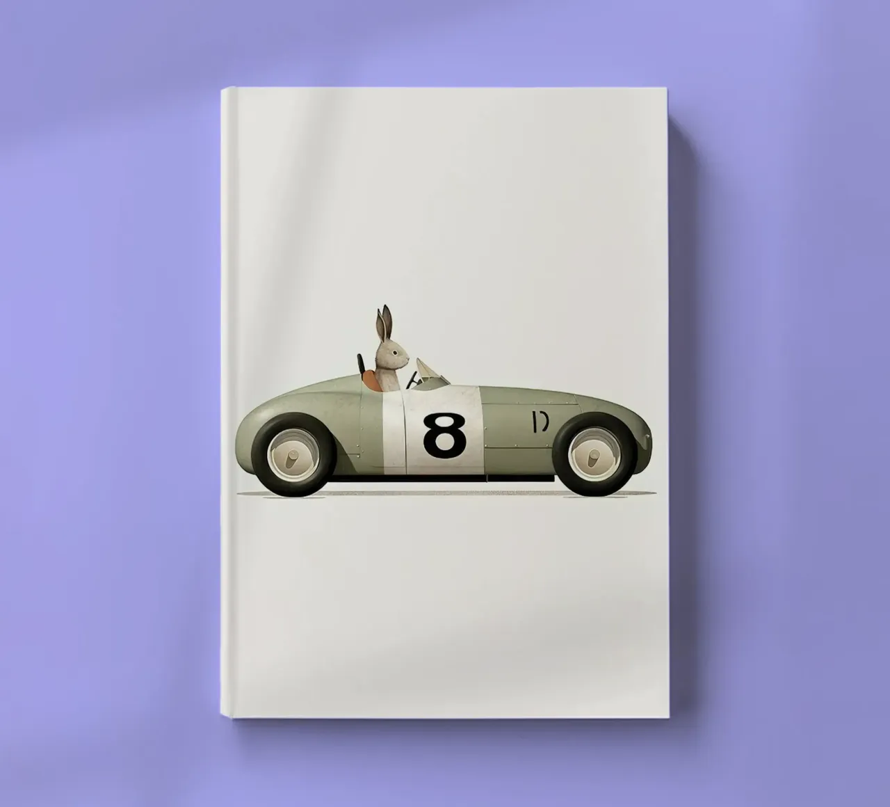 Lapin dans une voiture jouet carnet de notes de Emil Art Studio