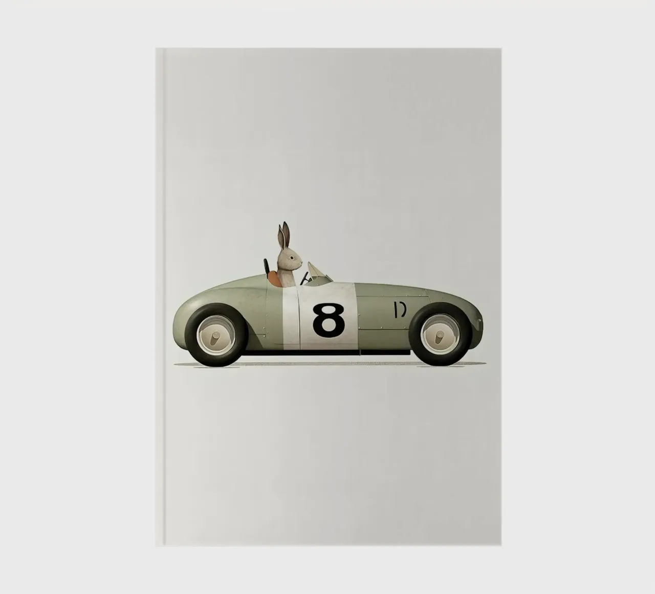 Lapin dans une voiture jouet carnet de notes de Emil Art Studio