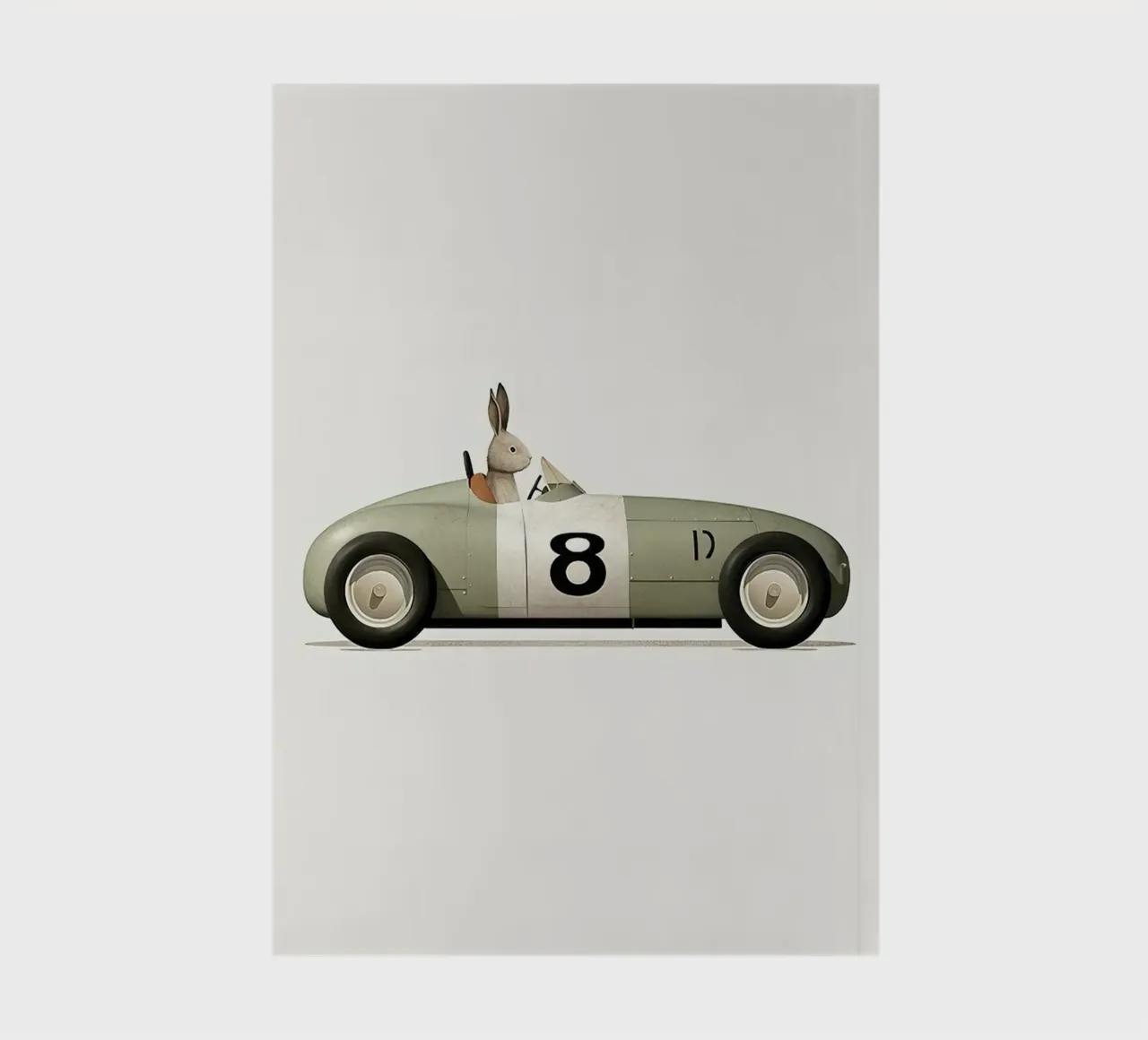 Lapin dans une voiture jouet carnet de notes de Emil Art Studio