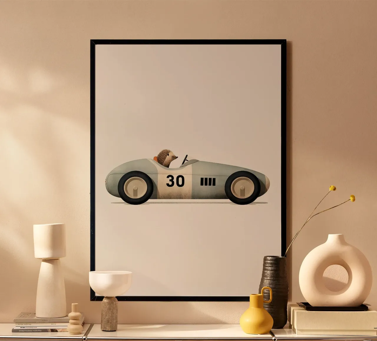 Hérisson dans une voiture jouet hahnemühle de Emil Art Studio