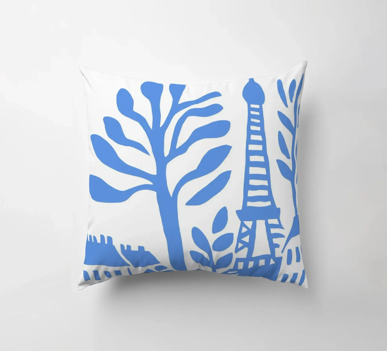 Parigi Torre Eiffel Poster Moderno Stencil Blu cuscino da Une Affaire de Filles