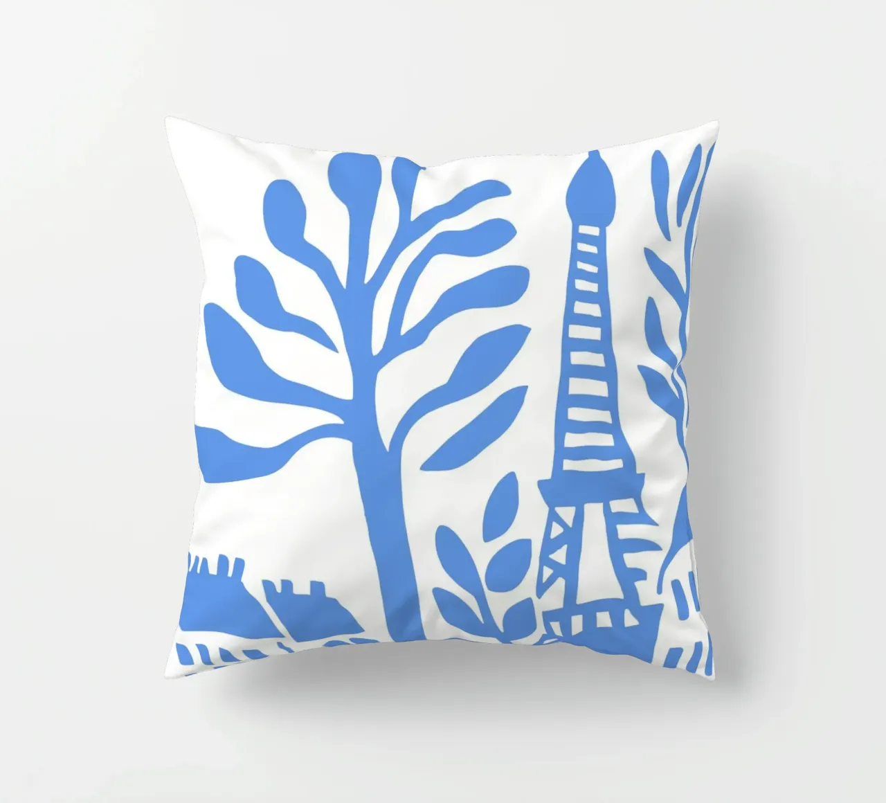 Parigi Torre Eiffel Poster Moderno Stencil Blu cuscino da Une Affaire de Filles