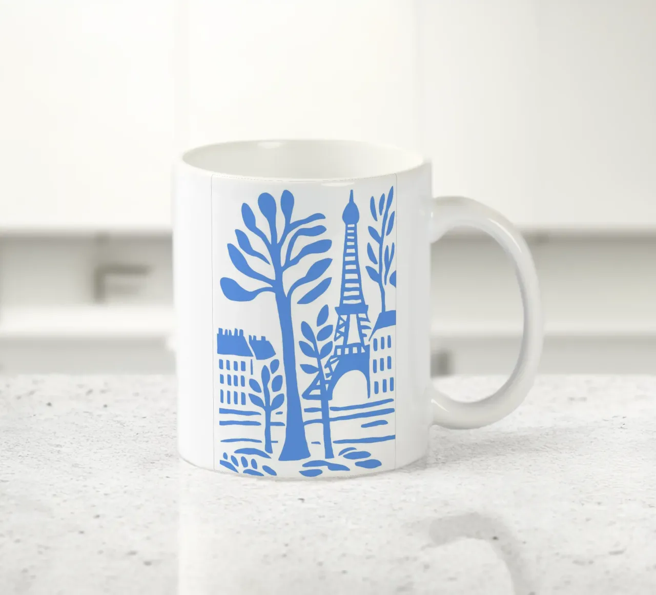 Parigi Torre Eiffel Poster Moderno Stencil Blu tazza in ceramica da Une Affaire de Filles