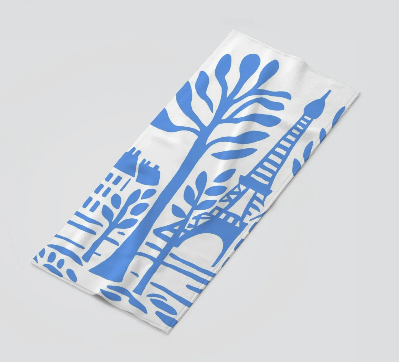 Parigi Torre Eiffel Poster Moderno Stencil Blu telo mare da Une Affaire de Filles