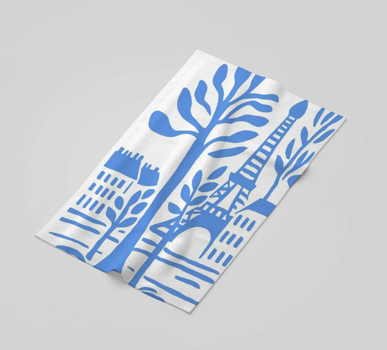 Parigi Torre Eiffel Poster Moderno Stencil Blu telo mare da Une Affaire de Filles
