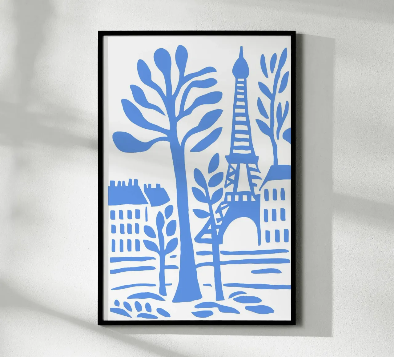 Parigi Torre Eiffel Poster Moderno Stencil Blu carta hahnemühle da Une Affaire de Filles