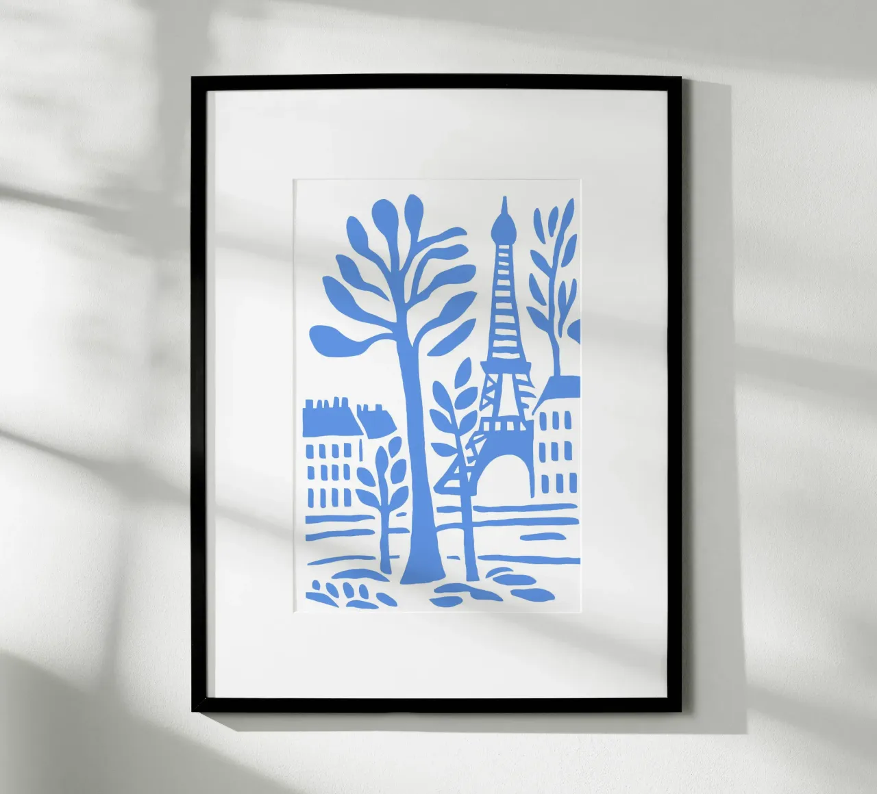 Parigi Torre Eiffel Poster Moderno Stencil Blu carta hahnemühle da Une Affaire de Filles