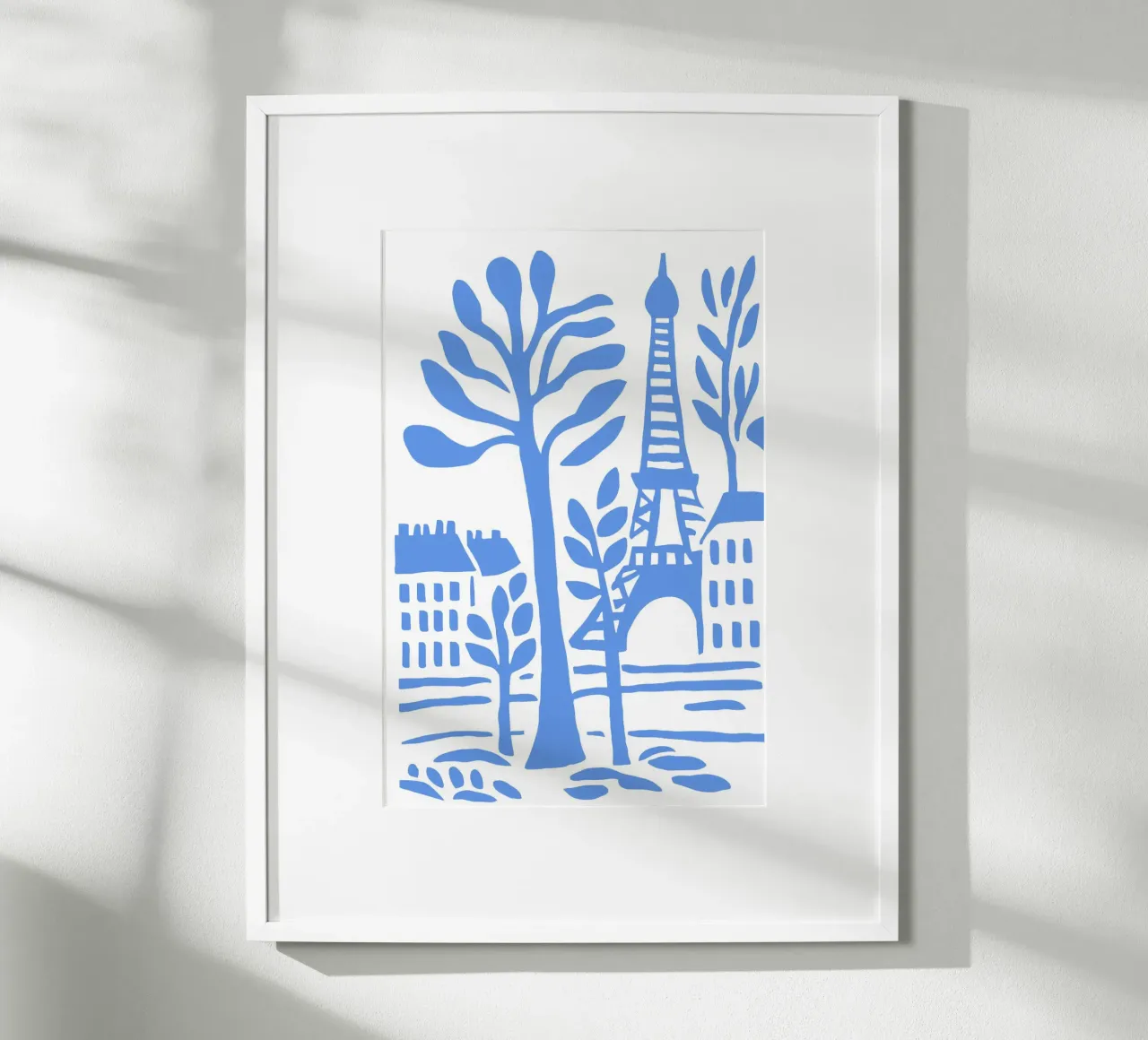 Parigi Torre Eiffel Poster Moderno Stencil Blu carta hahnemühle da Une Affaire de Filles