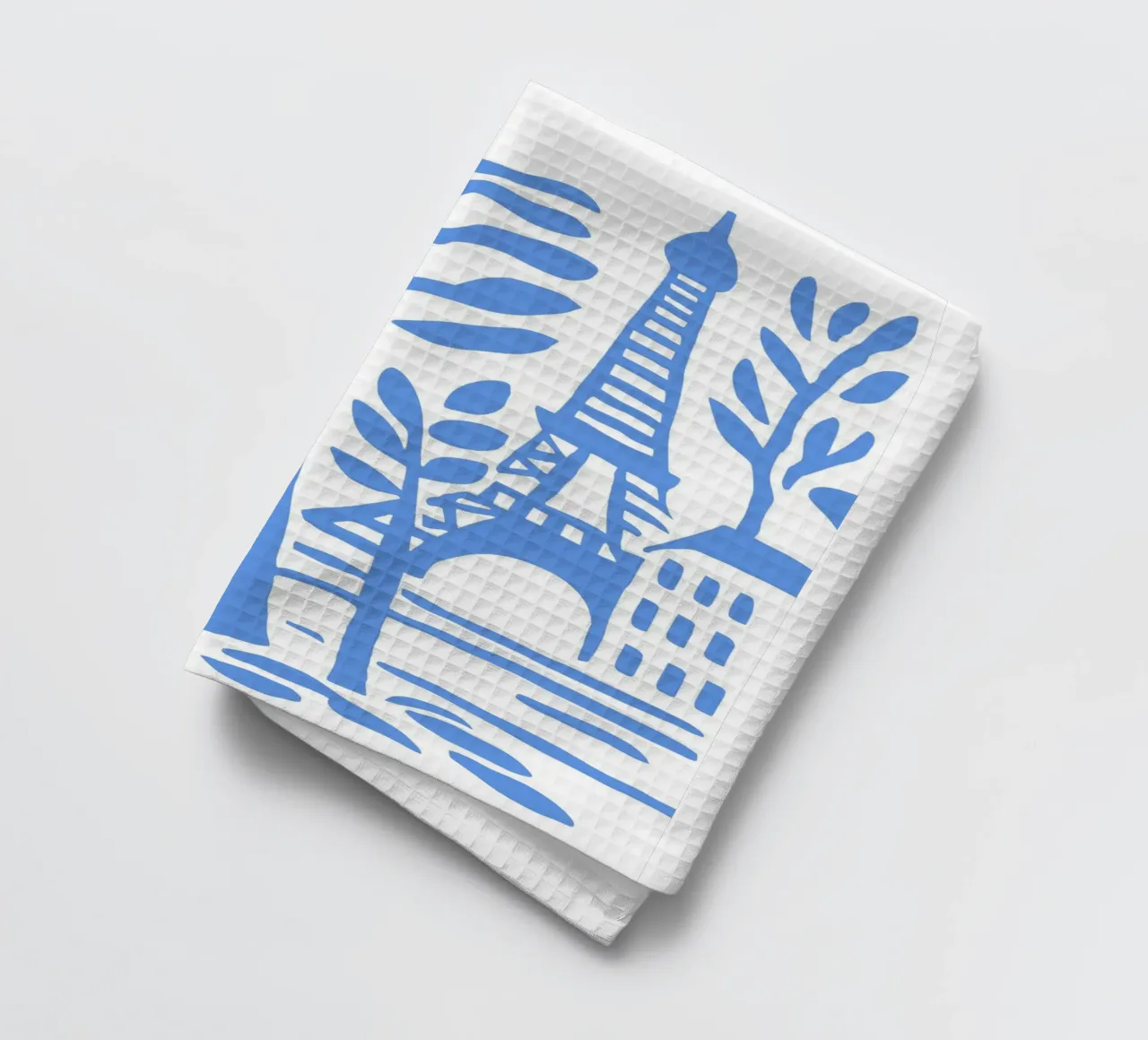 Parigi Torre Eiffel Poster Moderno Stencil Blu canovaccio da cucina da Une Affaire de Filles