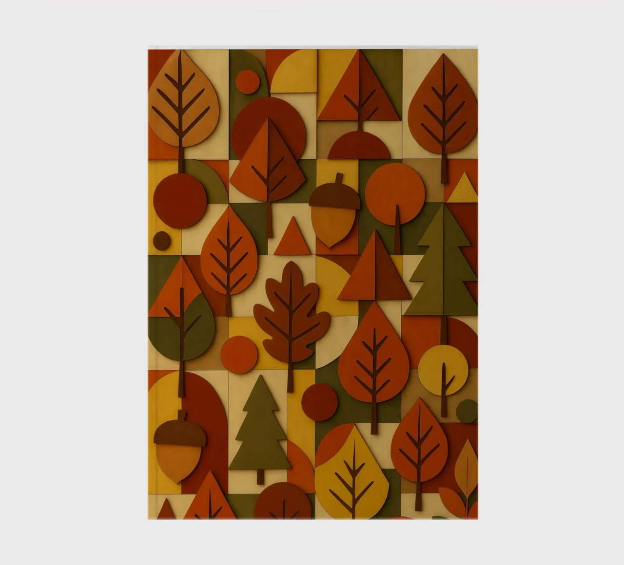 Autumn Fall Abstract Geometric Design notebook by ARTOMATIC