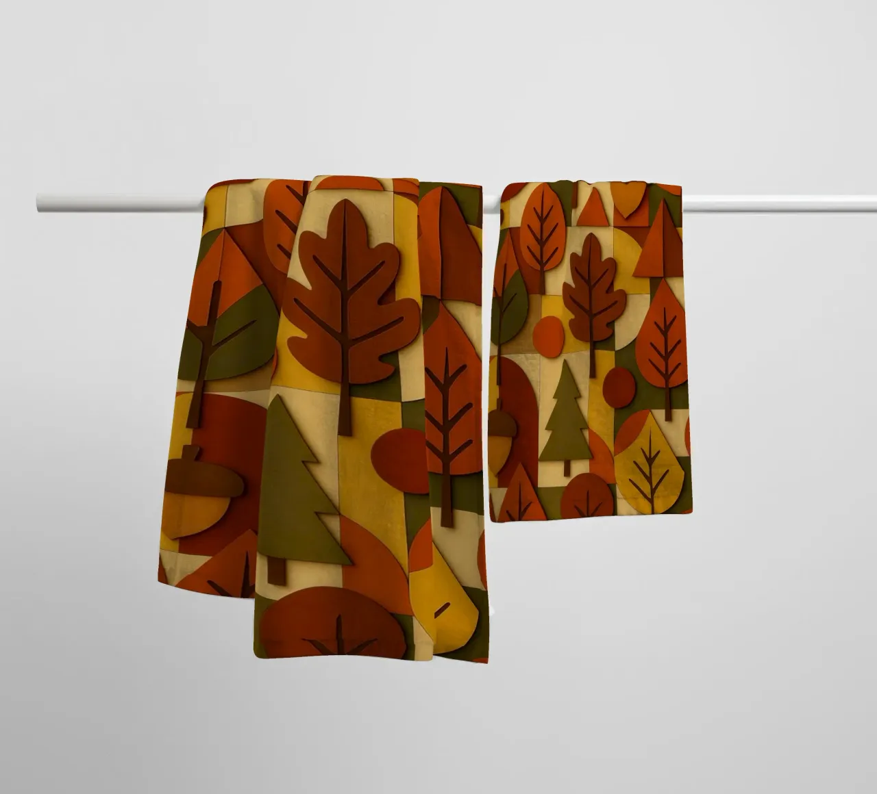 Autumn Fall Abstract Geometric Design towel by ARTOMATIC
