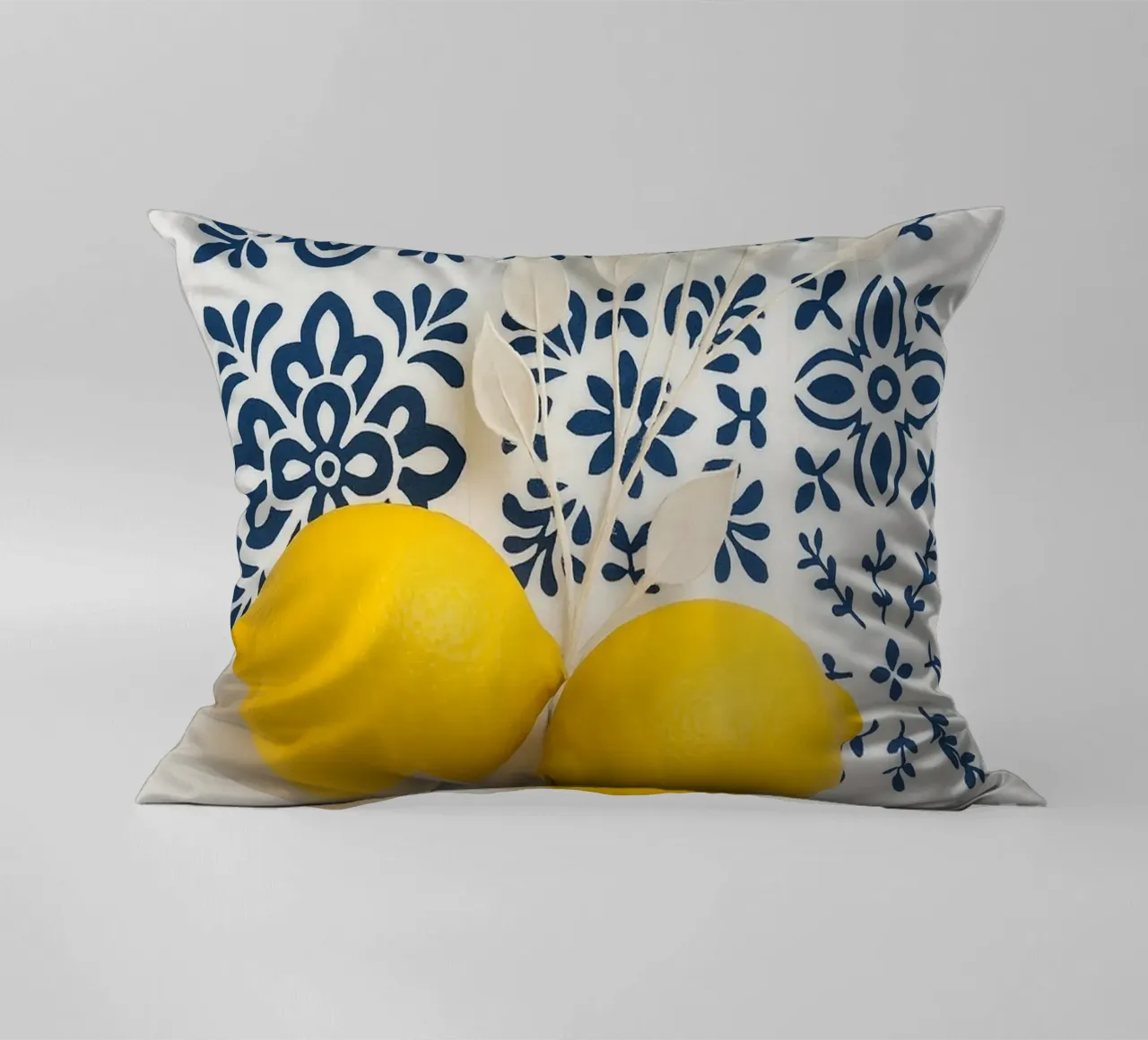 Piastrelle mediterranee e design al limone cuscino da Casa Calm